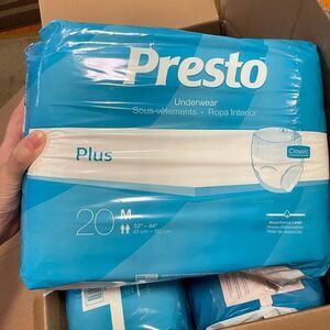 40 Count PRESTO Daily Underwear  Adult Size M